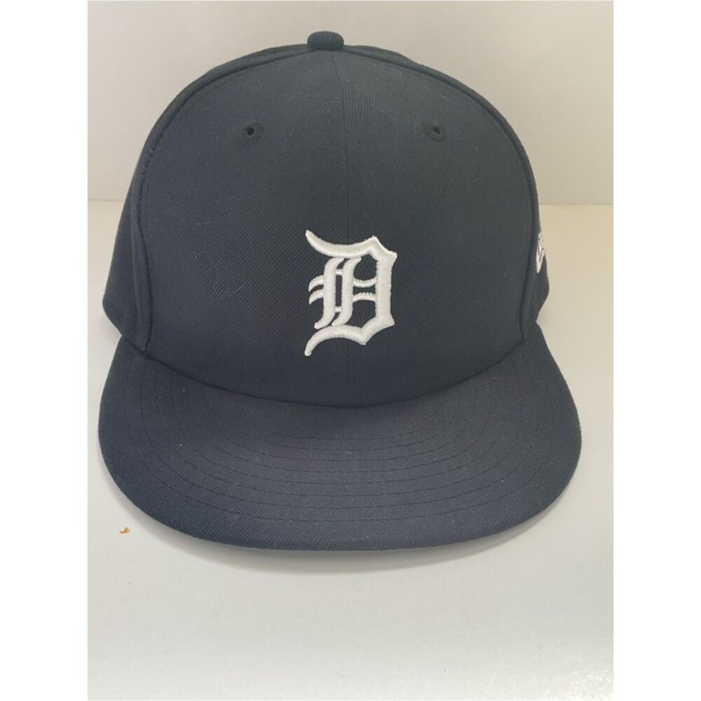 New Era 59FIFTY Detroit Tigers Fitted Hat Navy Blue Cap Size 7 1/4 MLB